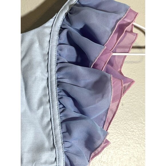 Pleiades Girl Dress Size 12M Blue Ruffle Tank Pink Ombre Rainbow Summer Chiffon - Picture 8 of 12
